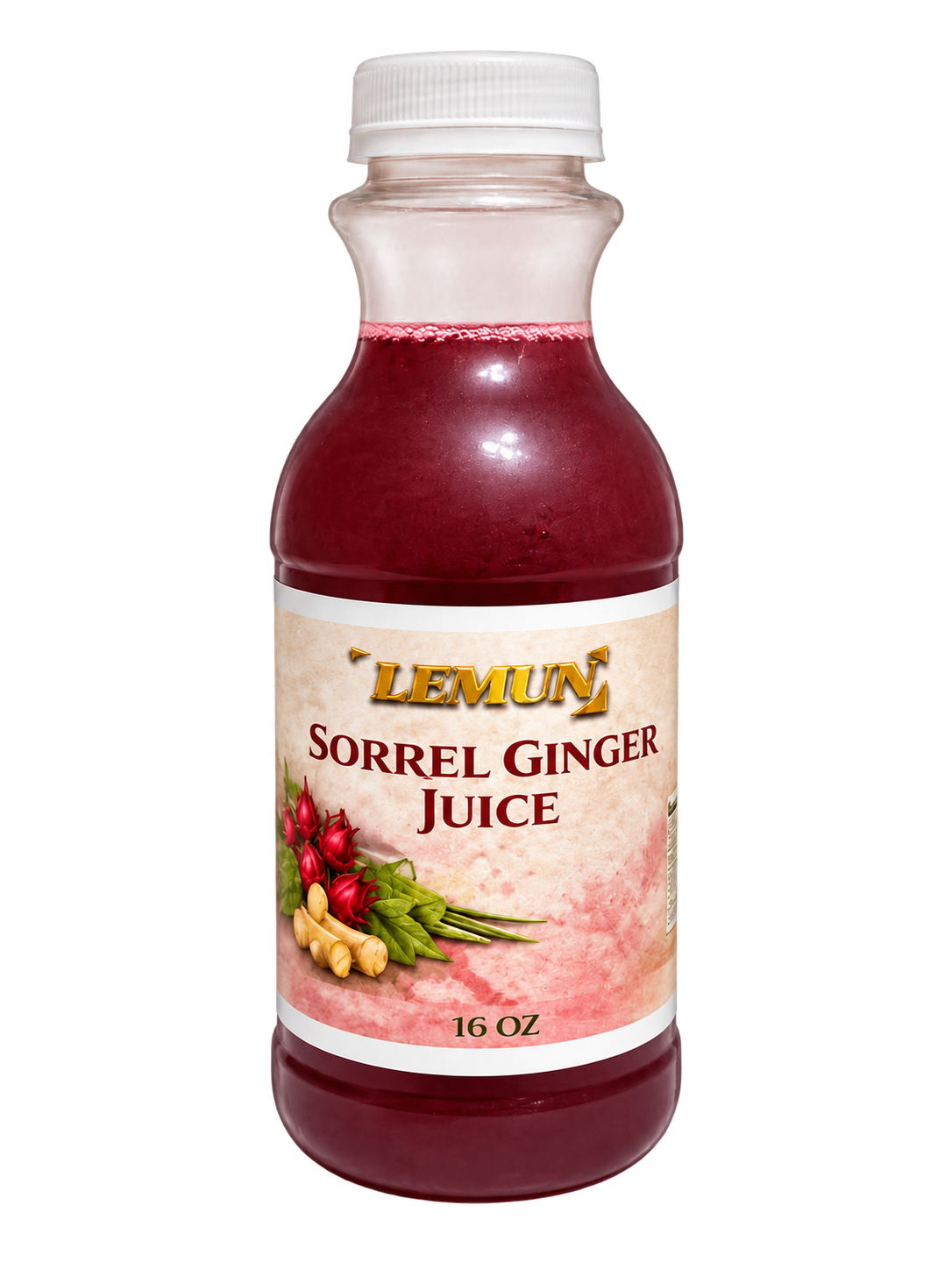 Sorrel Ginger Juice, Lemun 16 oz bottle